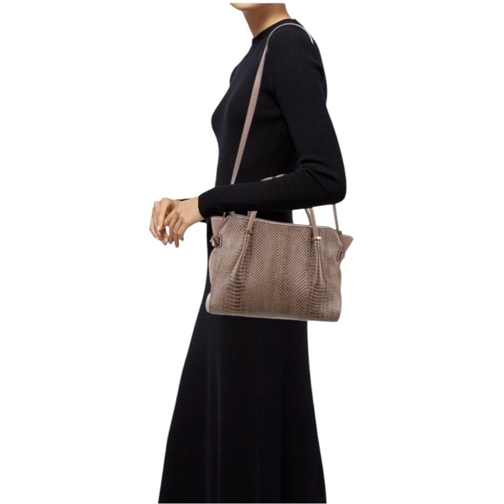 Nina Ricci Tan Python Le Marché Handbag Tote Set - Picture 6 of 8